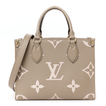 LOUIS VUITTON Empreinte Monogram Giant Onthego PM Tourterelle Creme