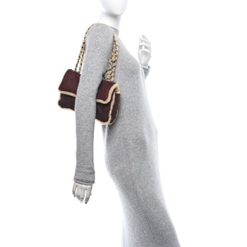 CHANEL Shearling Quilted Medium Single Flap Bordeaux