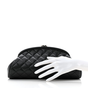 CHANEL Caviar Quilted Timeless Clutch Black