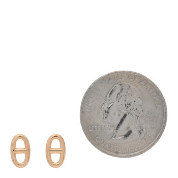 HERMES 18K Rose Gold TPM Farandole Stud Earrings