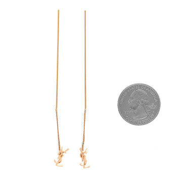 SAINT LAURENT Metal Opyum Threader Earrings Gold