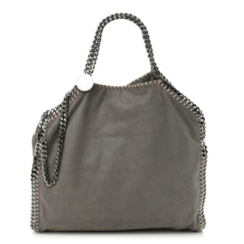 STELLA MCCARTNEY Shaggy Deer Falabella Fold Over Tote Grey