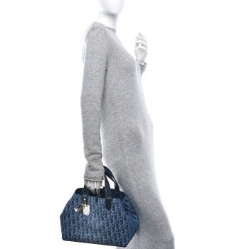 CHRISTIAN DIOR Denim Jacquard Oblique Medium Toujours Blue