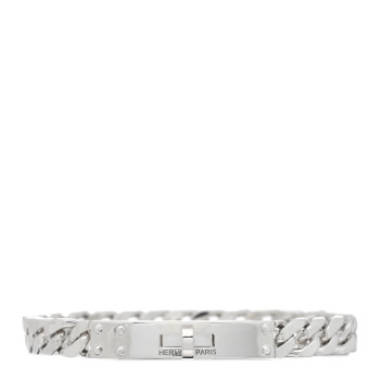 HERMES Sterling Silver TPM Kelly Gourmette Bracelet XS