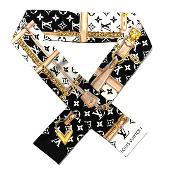 LOUIS VUITTON Silk Monogram Confidential Bandeau Black