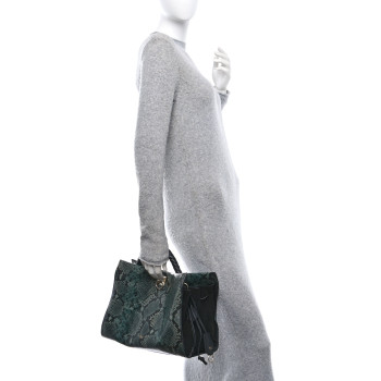 MULBERRY Snakeskin Suede Iris Tote Green