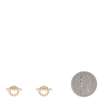 HERMES 18K Rose Gold Diamond Finesse Earrings