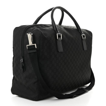 GUCCI Nylon Monogram Large Duffle Bag Black