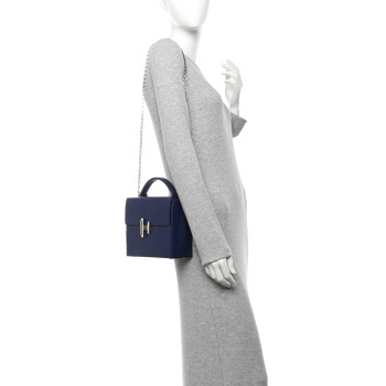 HERMES Chevre Mysore Cinhetic Boxy Top Handle Bag Blue Encre