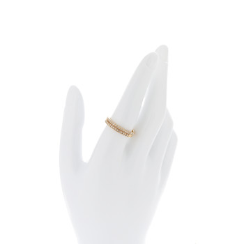 CHRISTIAN DIOR Metal Crystal Dior Code Ring Set 59 8.75 Gold