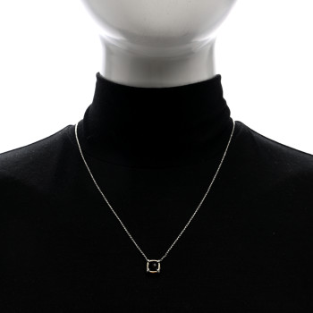 DAVID YURMAN 18K Yellow Gold Sterling Silver Diamond Black Onyx 7mm Chatelaine Bezel Pendant Necklace