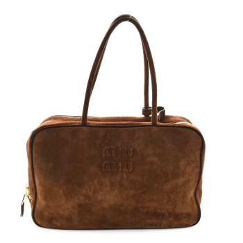 MIU MIU Camoscio Beau Top Handle Bag Cocoa Brown