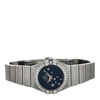 OMEGA Stainless Steel Diamond Bezel 24mm Constellation Quartz Watch Blue 123.15.24.60.03.001