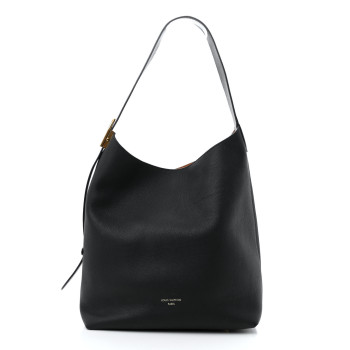 LOUIS VUITTON Grained Calfskin Low Key Hobo MM Black LOUIS VUITTON Grained Calfskin Low Key Hobo MM Black