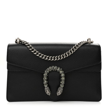 GUCCI Pebbled Calfskin Small Dionysus Shoulder Bag Black