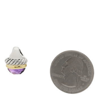DAVID YURMAN Sterling Silver 14K Yellow Gold Amethyst 10mm Acorn Pendant