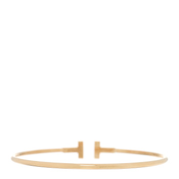 TIFFANY 18K Yellow Gold Narrow T Wire Bracelet