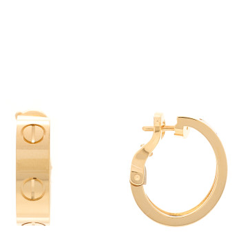 CARTIER 18K Yellow Gold 5.5mm LOVE French Clip Hoop Earrings