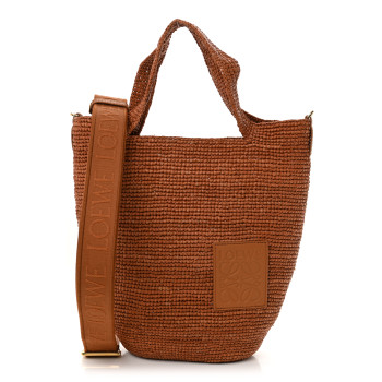 LOEWE Raffia Mini Slit Tote Bag Honey Gold