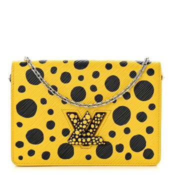 LOUIS VUITTON LV x YK Epi Infinity Dots Twist Belt Chain Wallet Yellow Black