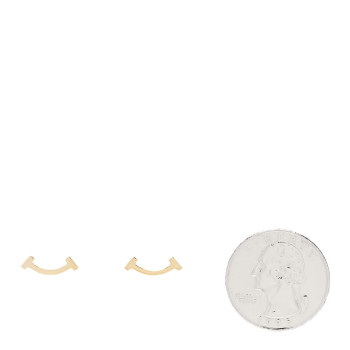 TIFFANY 18K Yellow Gold T Smile Stud Earrings