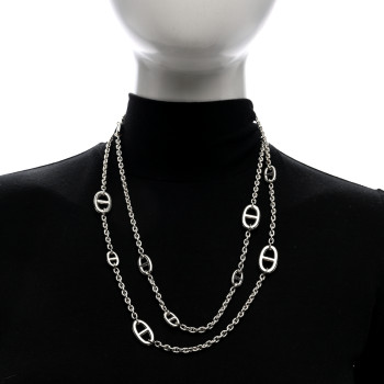 HERMES Sterling Silver Farandole Necklace 120