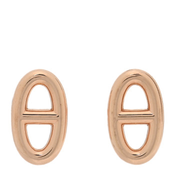 HERMES 18K Rose Gold TPM Farandole Stud Earrings