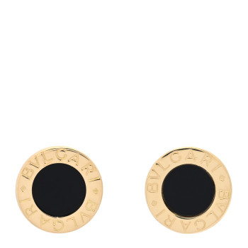 BULGARI 18K Yellow Gold Black Onyx BVLGARI BVLGARI Stud Earrings