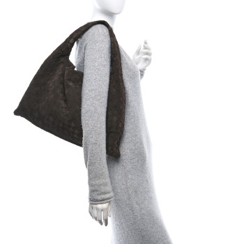 BOTTEGA VENETA Suede Intrecciato Small Hop Fondant