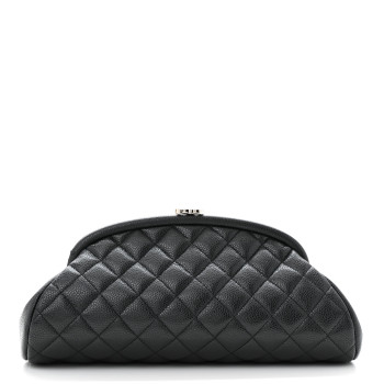 CHANEL Caviar Quilted Timeless Clutch Black