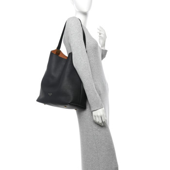 LOUIS VUITTON Grained Calfskin Low Key Hobo MM Black LOUIS VUITTON Grained Calfskin Low Key Hobo MM Black