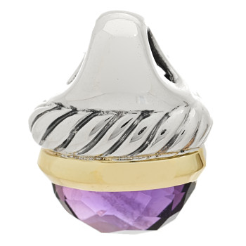 DAVID YURMAN Sterling Silver 14K Yellow Gold Amethyst 10mm Acorn Pendant