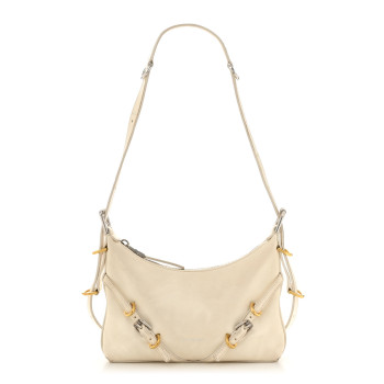 GIVENCHY Tumbled Calfskin Mini Voyou Boyfriend Party Bag White