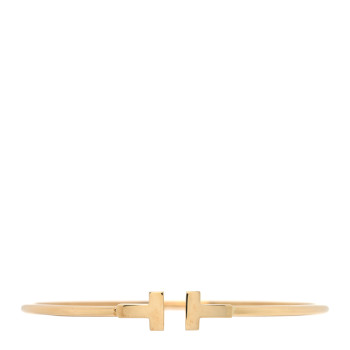 TIFFANY 18K Yellow Gold Narrow T Wire Bracelet