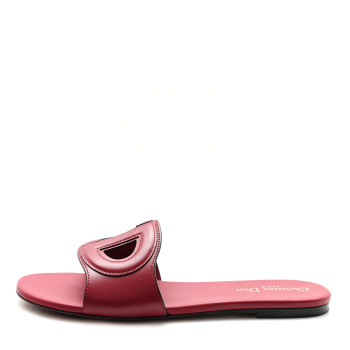 CHRISTIAN DIOR Calfskin D-Club Mule Sandal 40 Strawberry