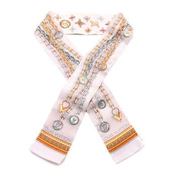 LOUIS VUITTON Silk Monogram Vendome Bandeau Gris