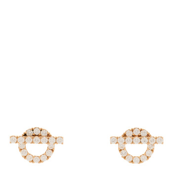 HERMES 18K Rose Gold Diamond Finesse Earrings