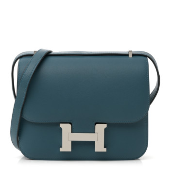 HERMES Swift Constance Verso 18 Colvert Bleu Lin
