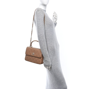 CHANEL Lambskin Quilted Small Trendy CC Dual Handle Flap Bag Dark Beige CHANEL Lambskin Quilted Small Trendy CC Dual Handle Flap Bag Dark Beige