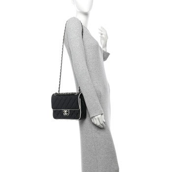 CHANEL Lambskin Quilted Resin CC Flap Bag Black White