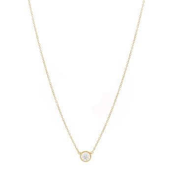 TIFFANY 18K Yellow Gold Diamond .41ct Elsa Peretti Diamonds by the Yard Pendant Necklace