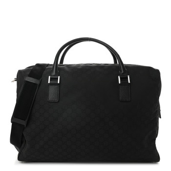 GUCCI Nylon Monogram Large Duffle Bag Black