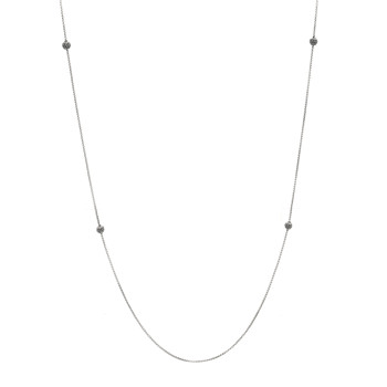 DAVID YURMAN Sterling Silver Black Diamond Pave Ball Station Necklace