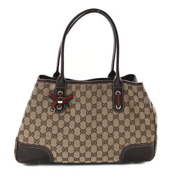 GUCCI Monogram Medium Princy Tote Dark Brown