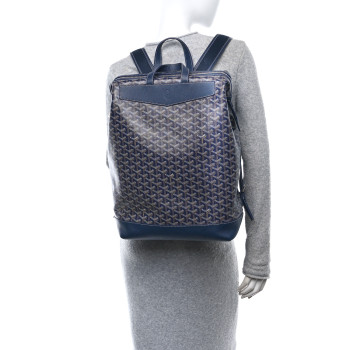 GOYARD Goyardine Calfskin Cisalpin Backpack Navy