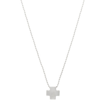 TIFFANY Sterling Silver Square Cross Pendant Necklace