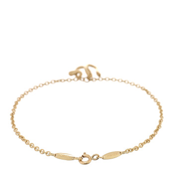 TIFFANY 18K Yellow Gold Mini Elsa Peretti Alphabet W Bracelet