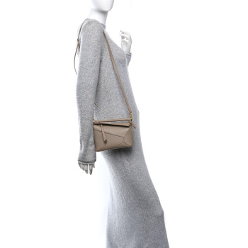 LOEWE Calfskin Mini Puzzle Edge Bag Sand
