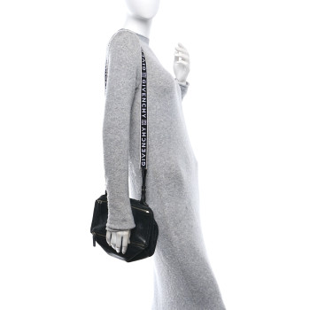 GIVENCHY Crinkled Patent Deerskin Mini Pandora Black