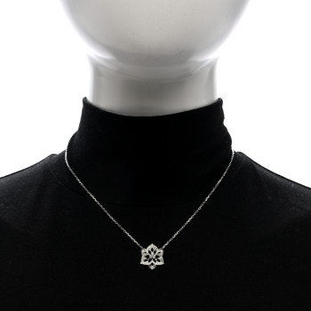 BOUCHERON 18K White Gold Diamond Pensee de Diamants Flower Pendant Necklace